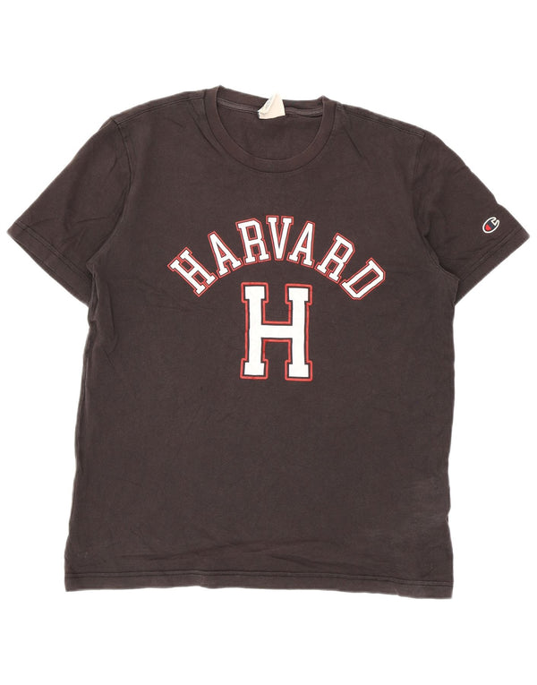 T-shirt grafica Champion da uomo Harvard, piccola, in cotone grigio