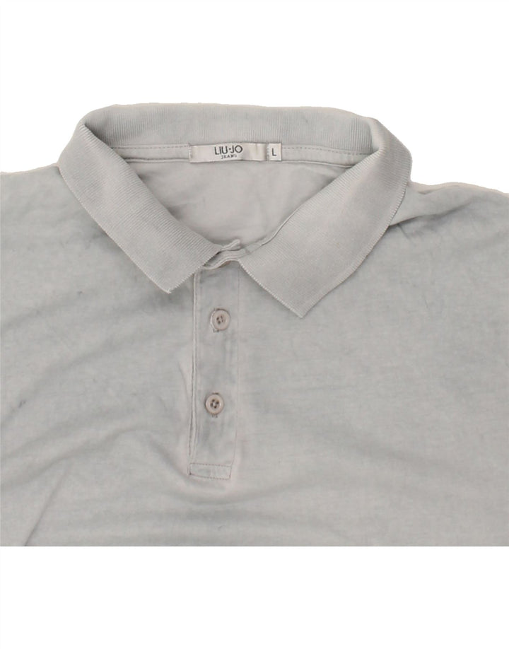 LIU JO Mens Polo Shirt Large Grey Cotton Vintage Liu Jo and Second-Hand Liu Jo from Messina Hembry 