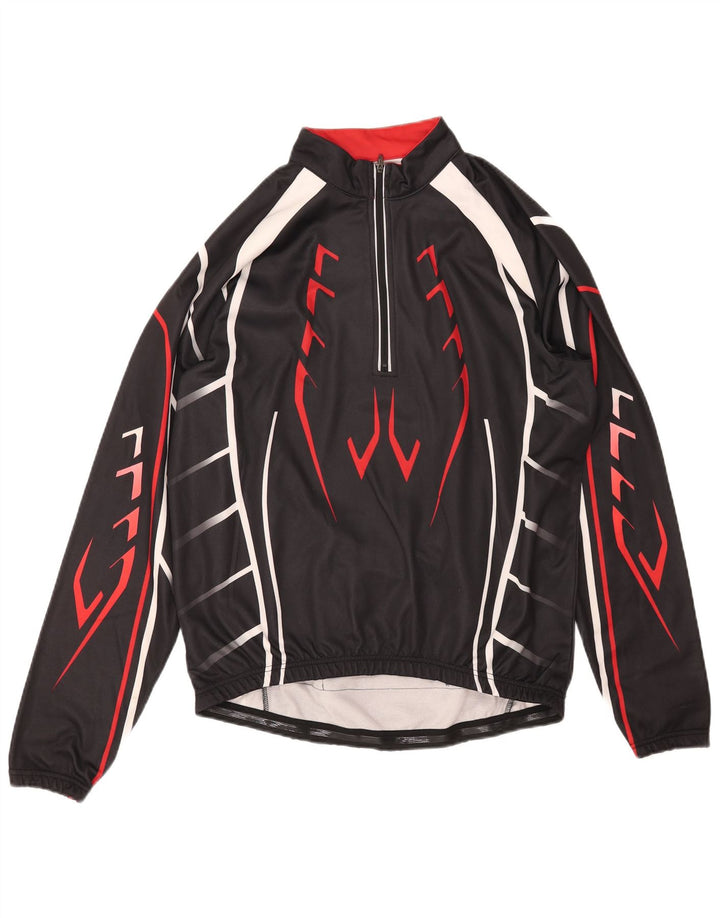 Top da tuta pullover con zip e collo da uomo CRANE IT 52 Large Nero geometrico