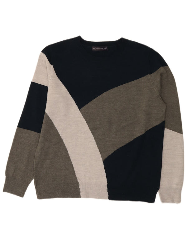 Maglione maglione con scollo a barca da donna Marks & Spencer UK 14 grande multicolore