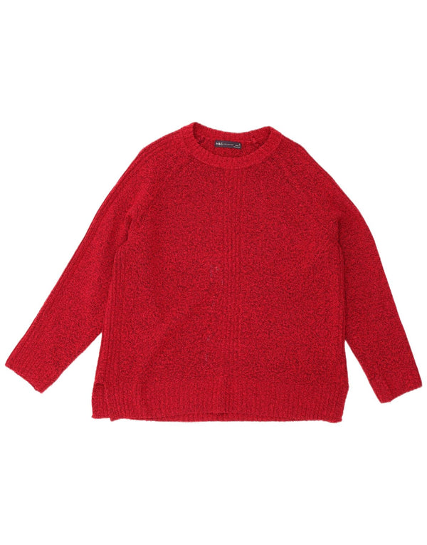 Maglione maglione con scollo a barca da donna Marks & Spencer UK 14 medio rosso screziato