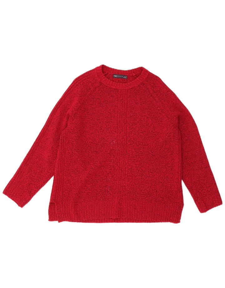 Maglione maglione con scollo a barca da donna Marks & Spencer UK 14 medio rosso screziato