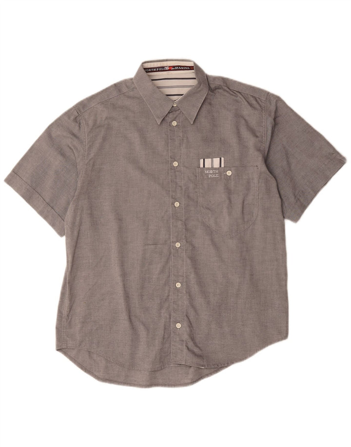 Camicia a maniche corte da uomo North Pole piccola in cotone grigio