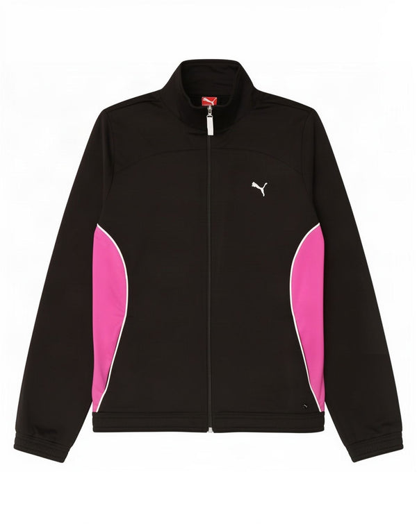Giacca da tuta da donna Puma UK 14 Large Nero Colourblock Poliestere