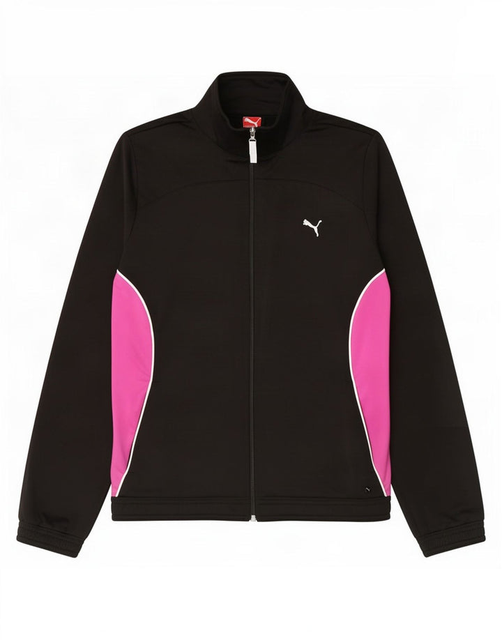 Giacca da tuta da donna Puma UK 14 Large Nero Colourblock Poliestere