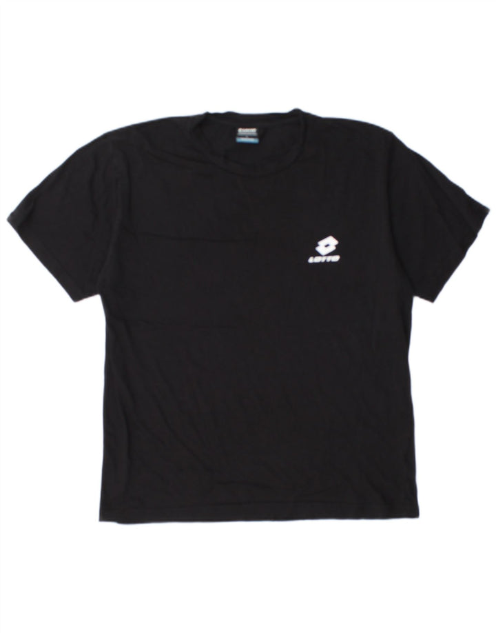 T-shirt da uomo Lotto Top Large in cotone nero