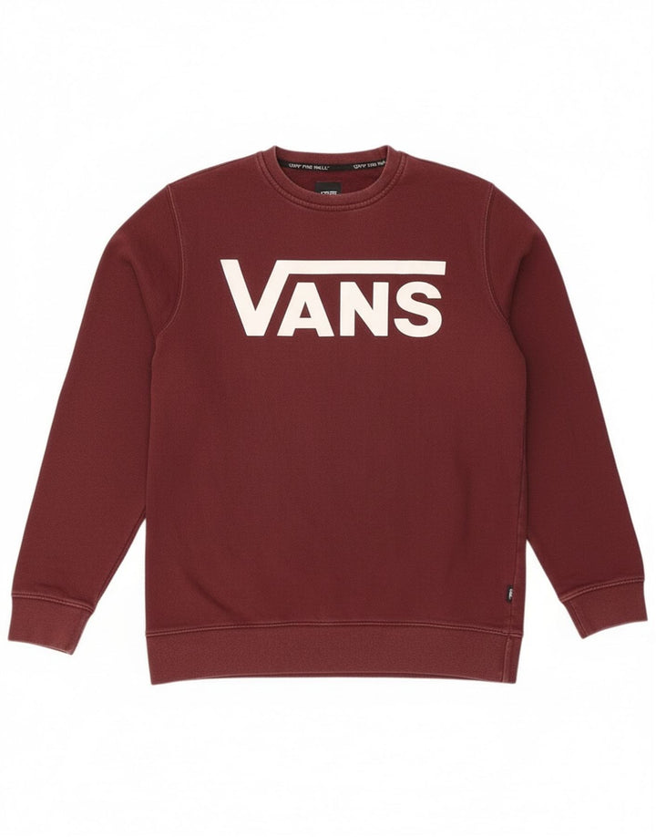 Felpa con grafica da uomo Vans, piccola, in cotone bordeaux