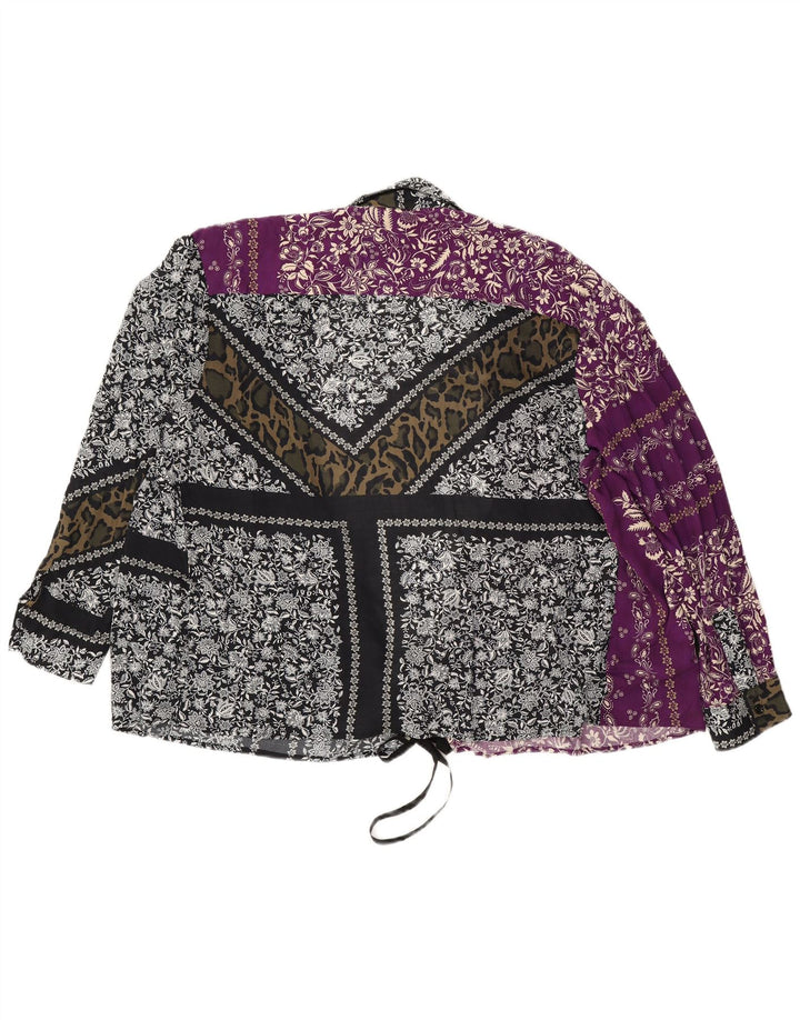 REPLAY Camicetta a camicia da donna UK 18 XL Viscosa floreale multicolore