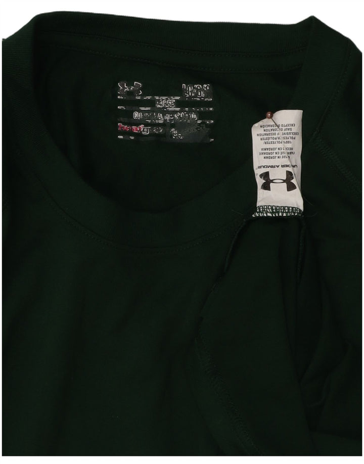 T-shirt da uomo UNDER ARMOUR Heat Gear Top grande in poliestere verde