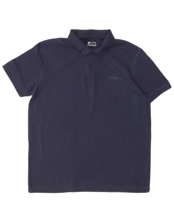Polo da uomo Lotto XL in cotone blu navy