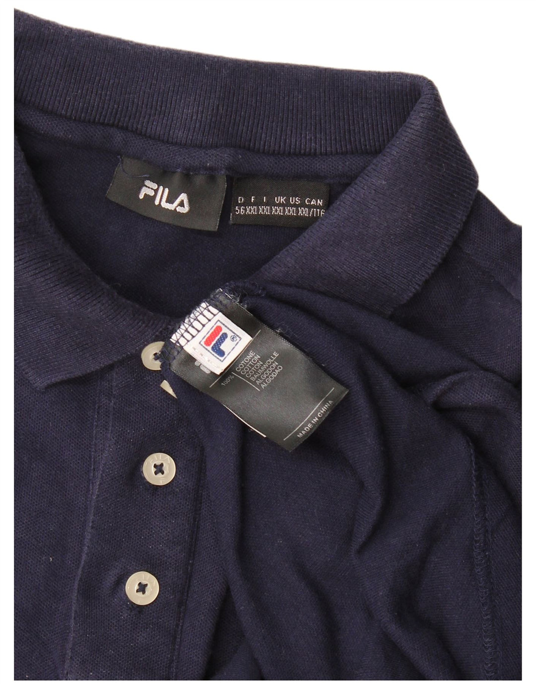 Polo da uomo Fila 2XL in cotone blu navy