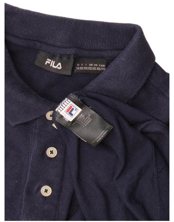 Polo da uomo Fila 2XL in cotone blu navy