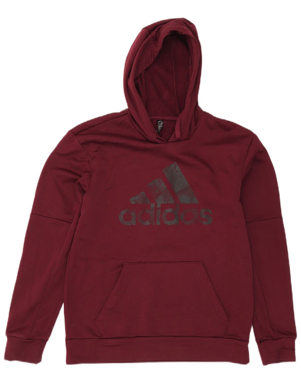 Felpa con cappuccio grafica Adidas Aeroready da uomo, piccola, in poliestere bordeaux