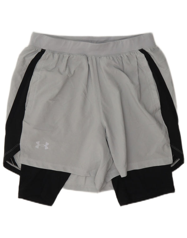 Pantaloncini sportivi da uomo Under Armour grigio medio color block