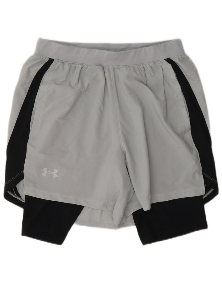 Pantaloncini sportivi da uomo Under Armour grigio medio color block