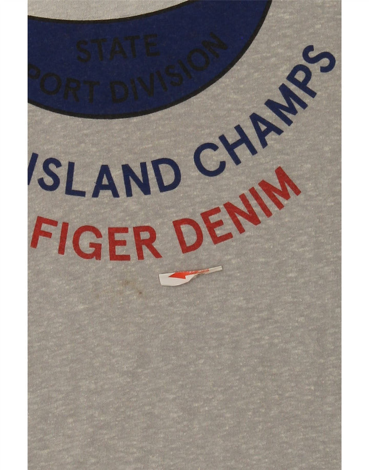 T-shirt grafica da uomo Tommy Hilfiger Top grande poliestere chiazzato grigio