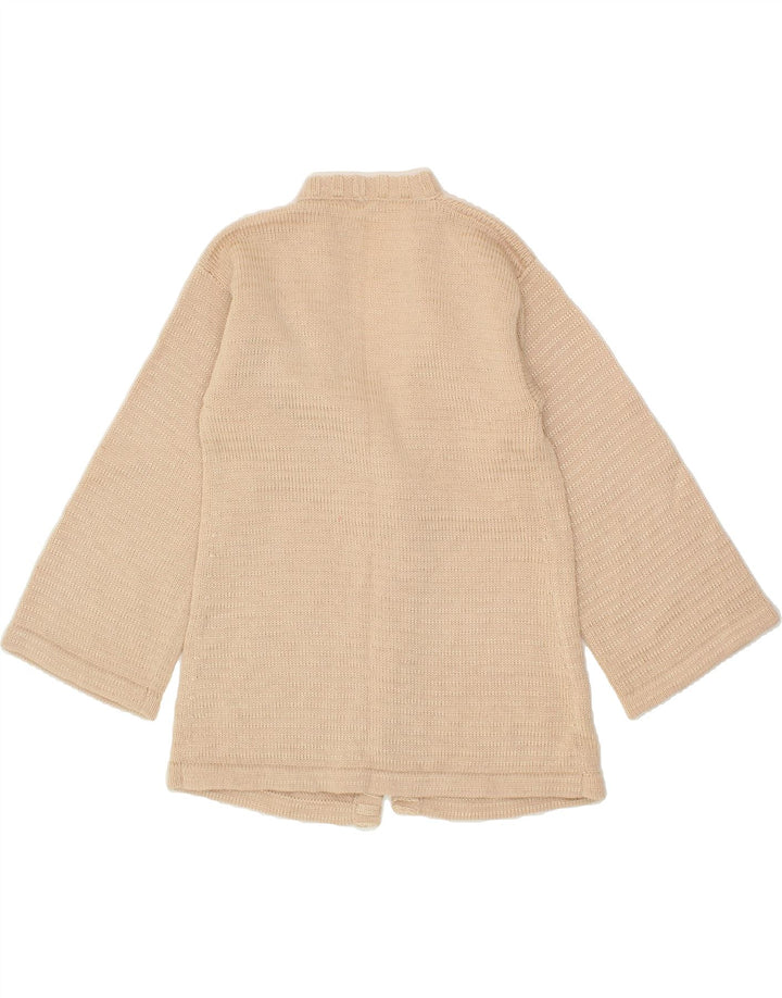VINTAGE Womens Cardigan Sweater UK 12 Medium Beige Vintage Vintage and Second-Hand Vintage from Messina Hembry 