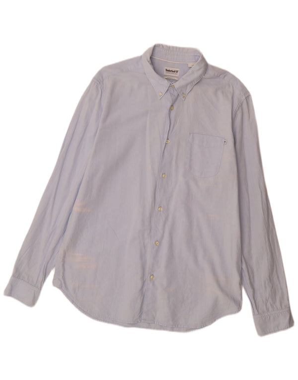 Camicia Timberland da uomo vestibilità regolare grande cotone blu