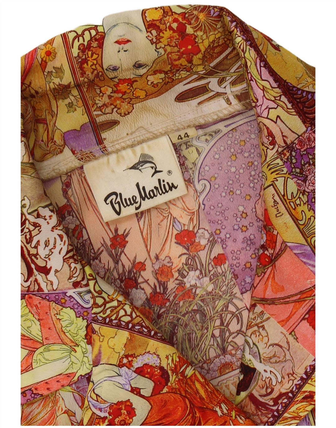 Giacca blazer a 4 bottoni con grafica da donna VINTAGE IT 44 media multicolore