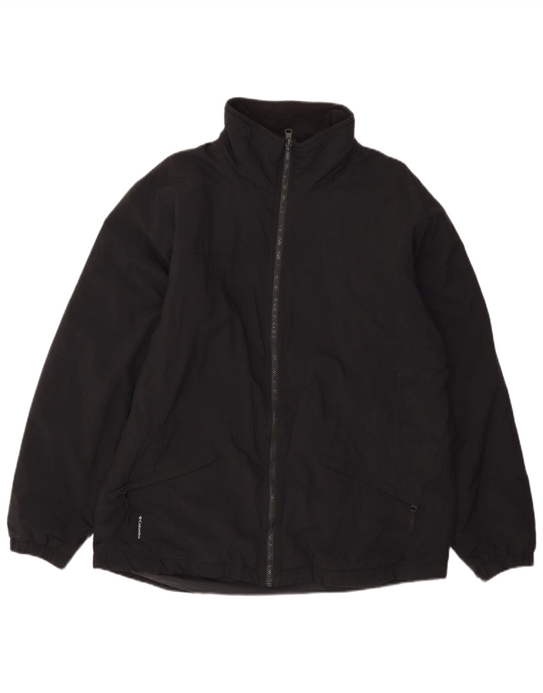 Giacca a vento foderata da donna dal taglio ampio COLUMBIA UK 16 grande nylon nero