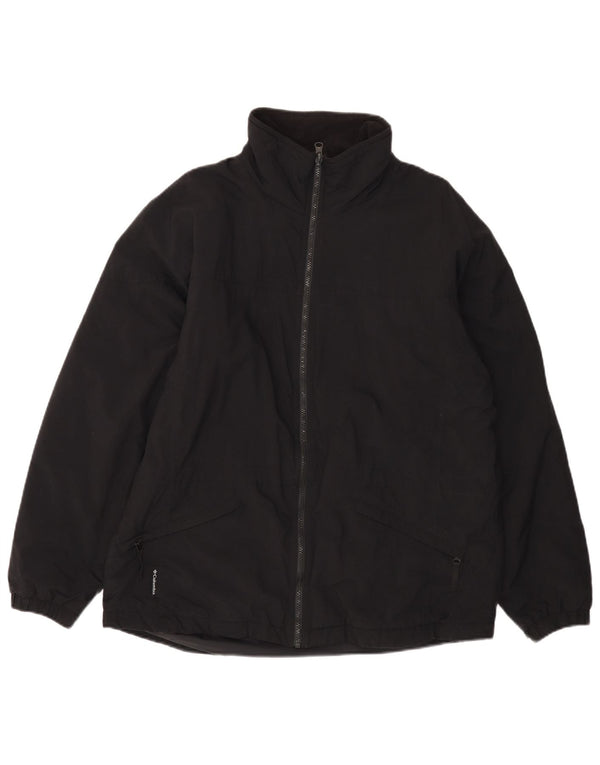 Giacca a vento foderata da donna dal taglio ampio COLUMBIA UK 16 grande nylon nero