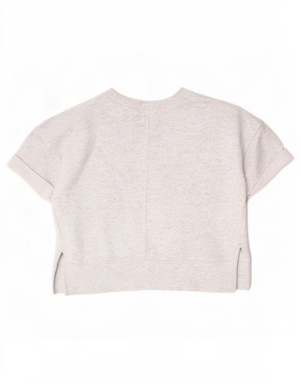T-shirt corta con grafica Nike per ragazze, 8-9 anni, piccola, in cotone grigio puntinato