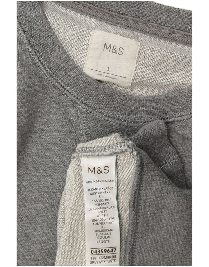 Felpa da uomo Marks & Spencer maglione grande cotone grigio