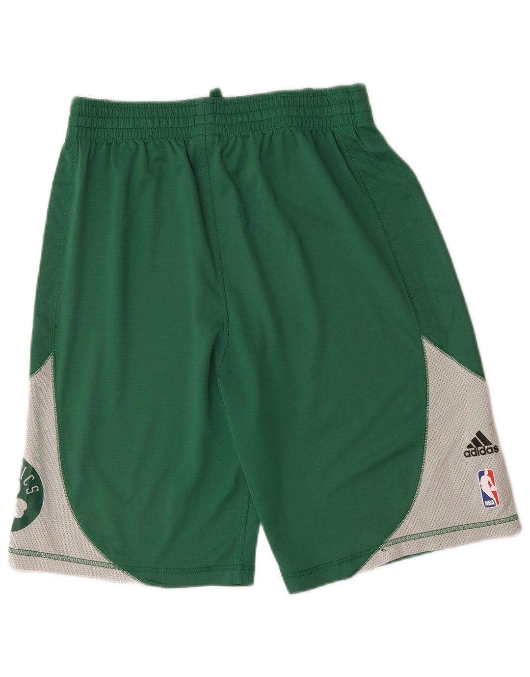 Pantaloncini sportivi Adidas Celtics da uomo in poliestere color block verde medio