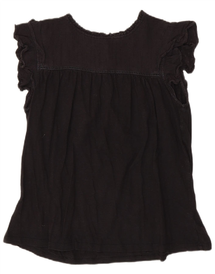 Camicetta da donna Fat Face Top UK 14 grande cotone nero
