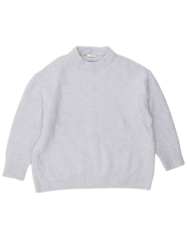 Maglione maglione girocollo oversize da donna Zara UK 16 grande blu