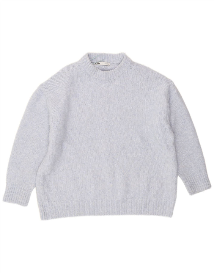 Maglione maglione girocollo oversize da donna Zara UK 16 grande blu