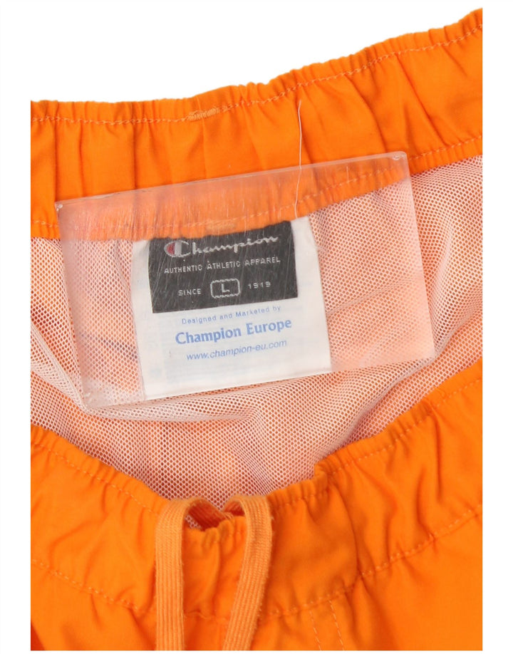 Pantaloncini da bagno grafici da uomo Champion, grandi, in poliestere color block arancione