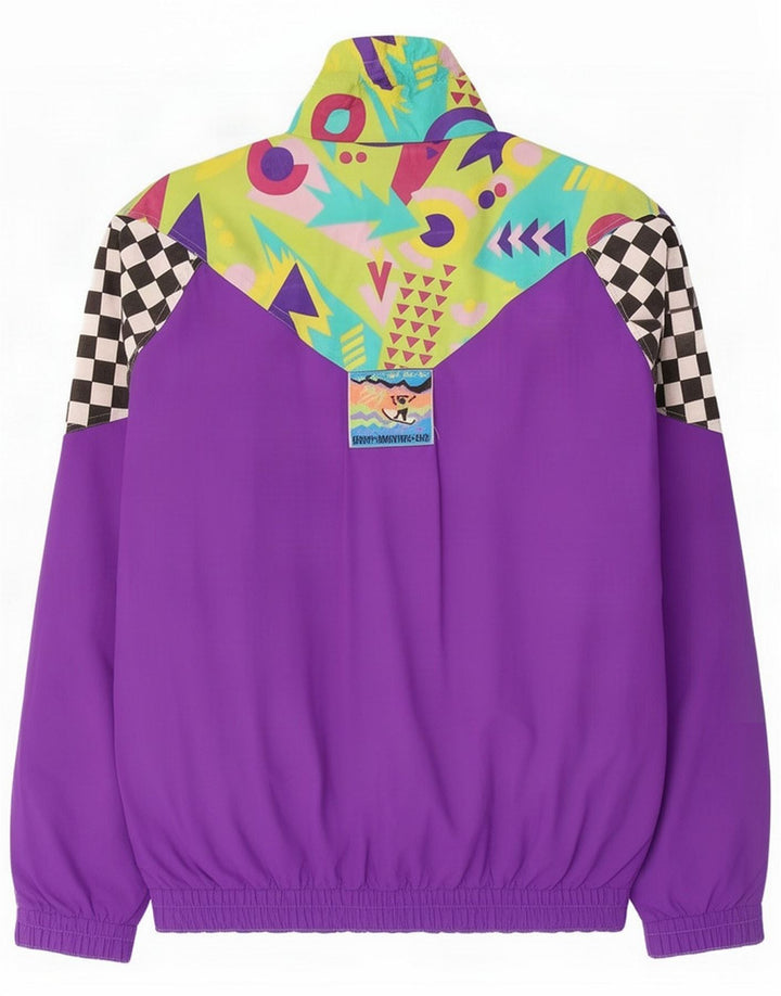 Giacca da ginnastica oversize da donna vintage IT 46 grande multicolore