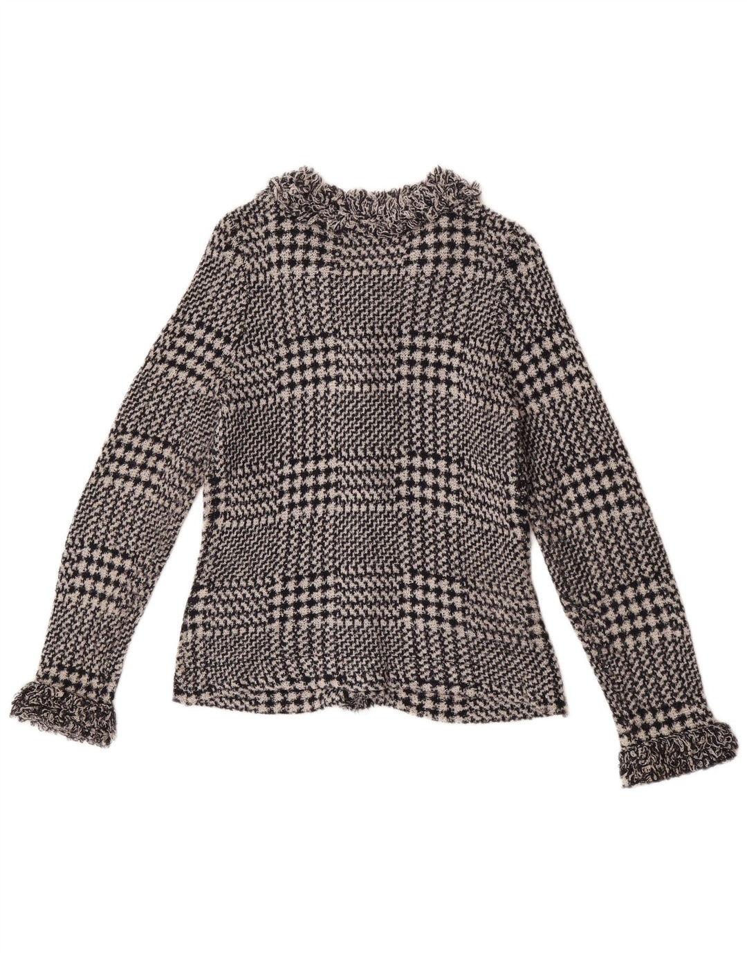 Maglione cardigan da donna Marks & Spencer UK 12 medio blu navy pied de poule