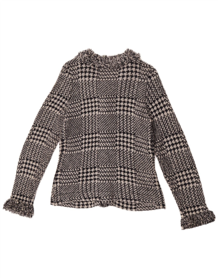 Maglione cardigan da donna Marks & Spencer UK 12 medio blu navy pied de poule