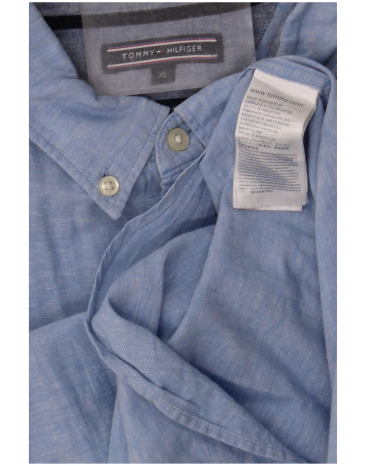 Camicia da uomo Tommy Hilfiger XL in cotone blu