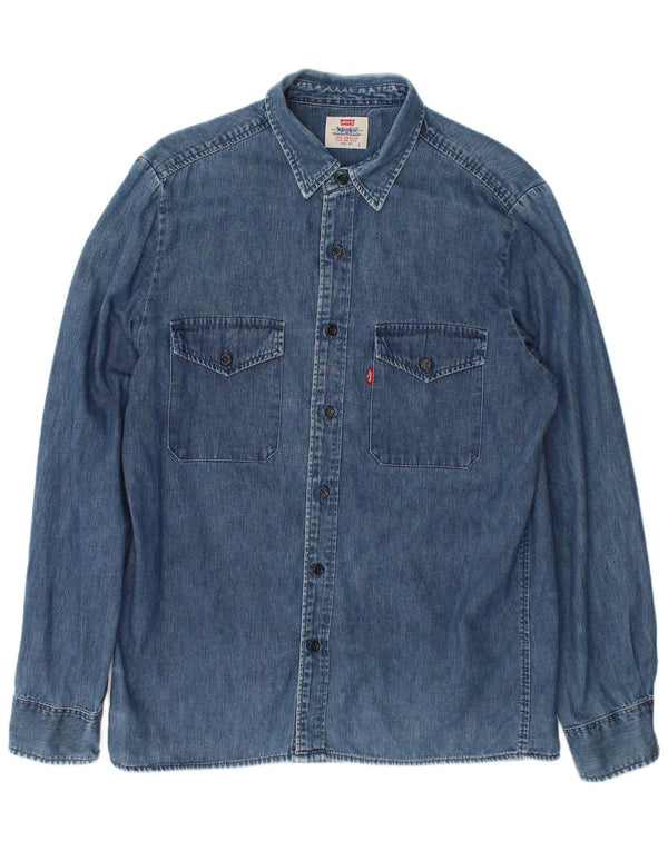 Camicia di jeans da uomo Levi's Large in cotone blu