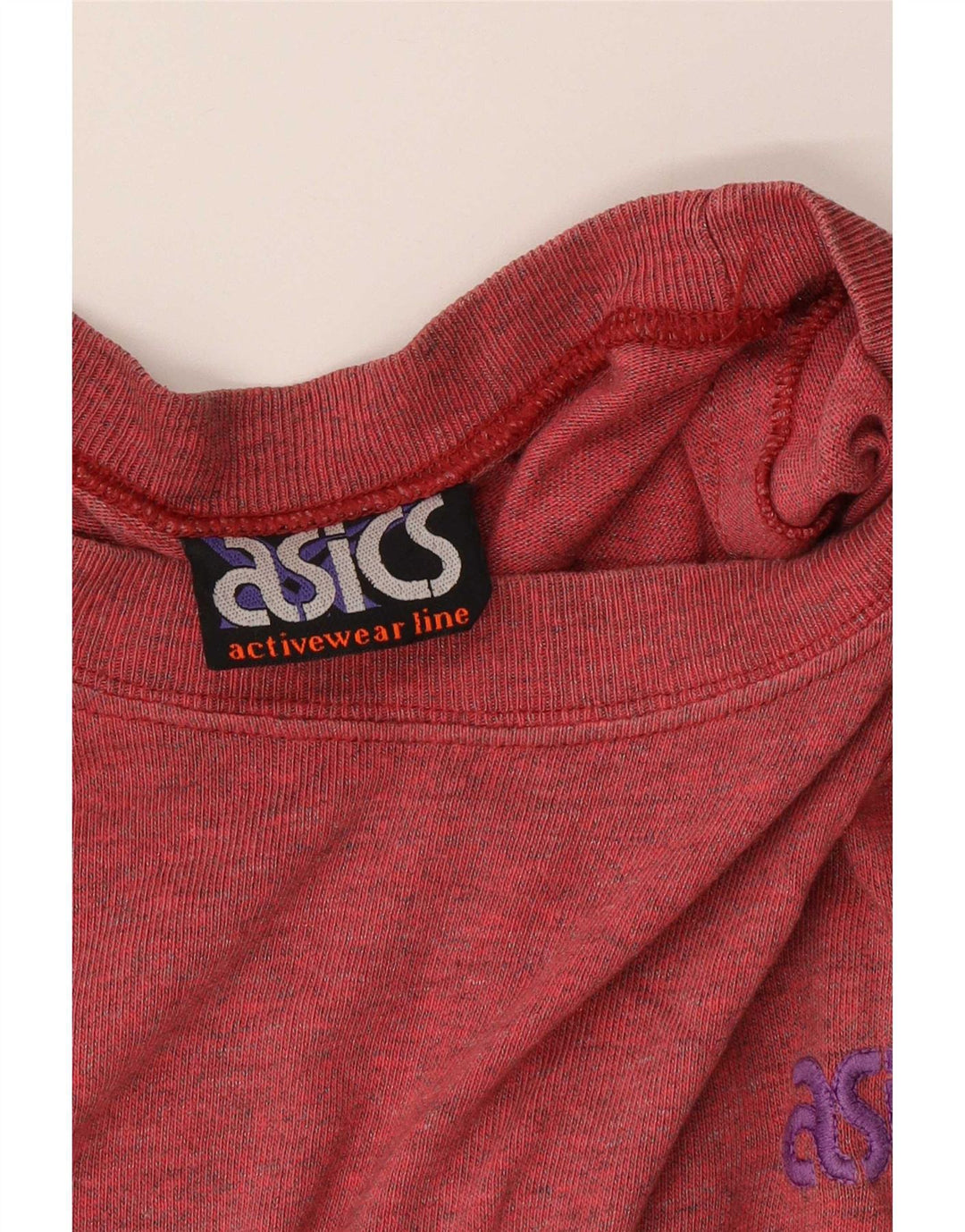 Asics Maglietta grafica da uomo a maniche lunghe XL in cotone color block rosso