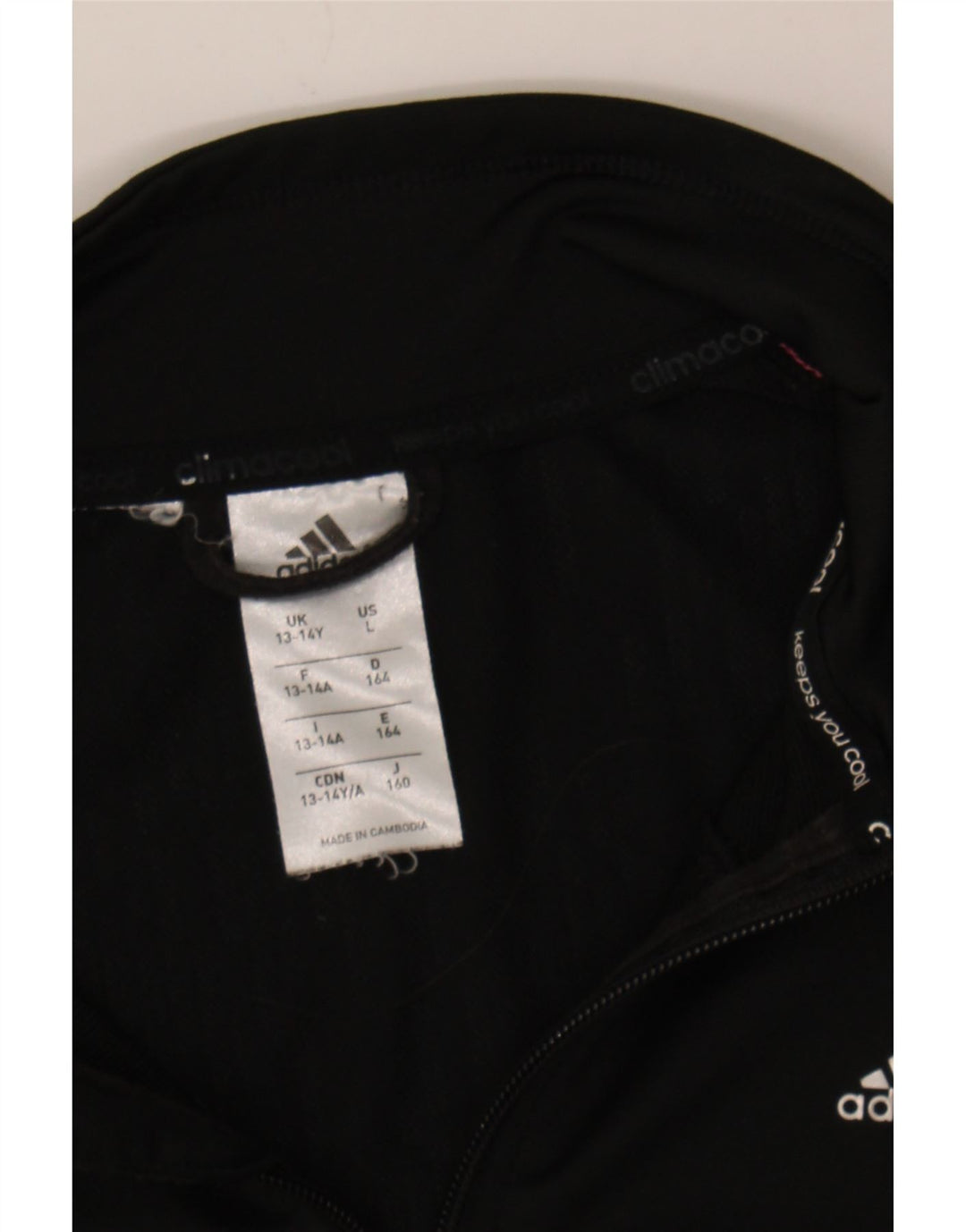 ADIDAS Girls Tracksuit Top Jacket 13-14 Years Black Polyester Vintage Adidas and Second-Hand Adidas from Messina Hembry 