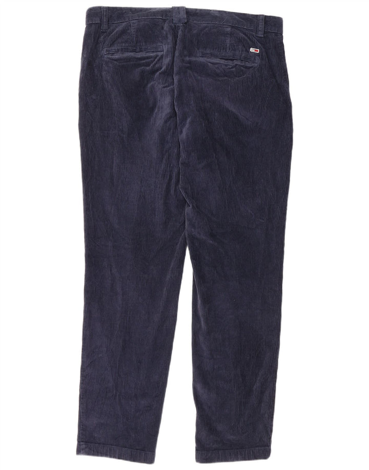 TOMMY HILFIGER Pantaloni slim da uomo in velluto a coste W36 L32 cotone blu navy