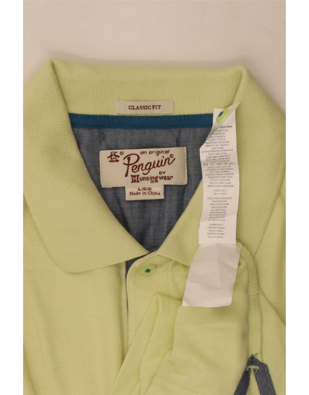 Polo da uomo con vestibilità classica Penguin, grande, in cotone giallo