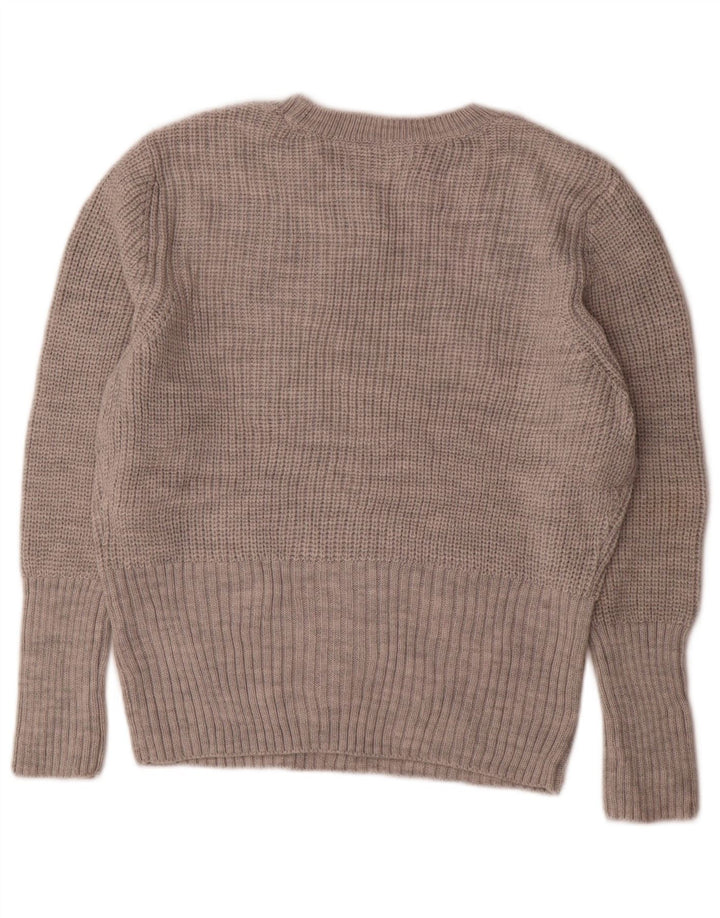Maglione maglione girocollo da donna Marks & Spencer UK 14 Acrilico grigio medio