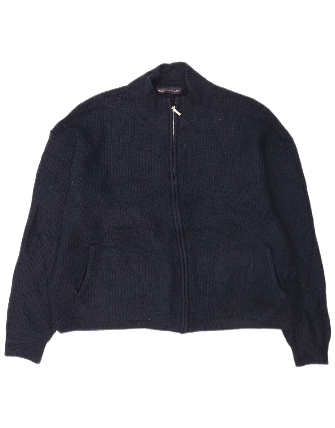 Maglione cardigan da uomo Marks & Spencer grande acrilico blu navy