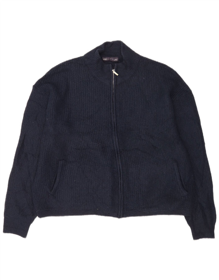 Maglione cardigan da uomo Marks & Spencer grande acrilico blu navy