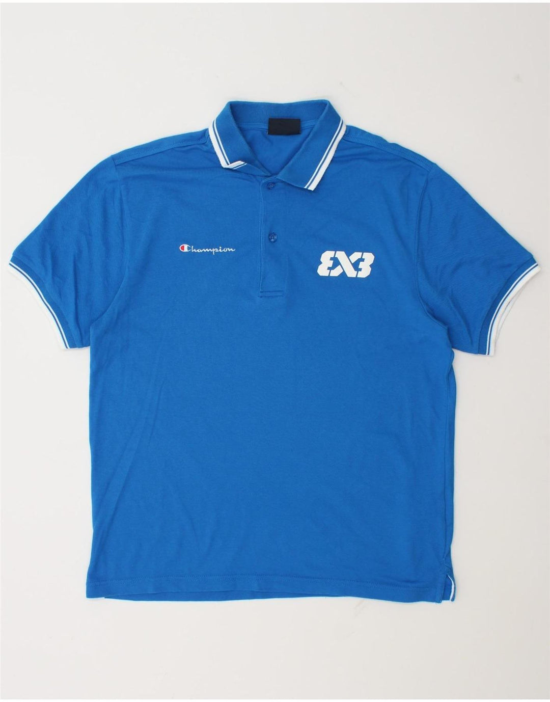 Polo grafica da uomo Champion in cotone blu medio