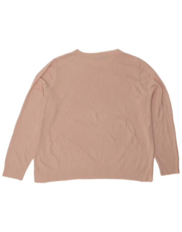 Maglione maglione con scollo a barca da donna Marks & Spencer UK 22 3XL Acrilico rosa