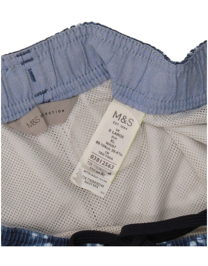 Pantaloncini da bagno da uomo Marks & Spencer XL blu poliestere tie-dye