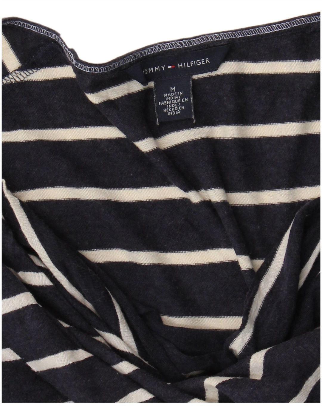 TOMMY HILFIGER T-shirt da donna Top UK 14 Medium Navy Blue Striped