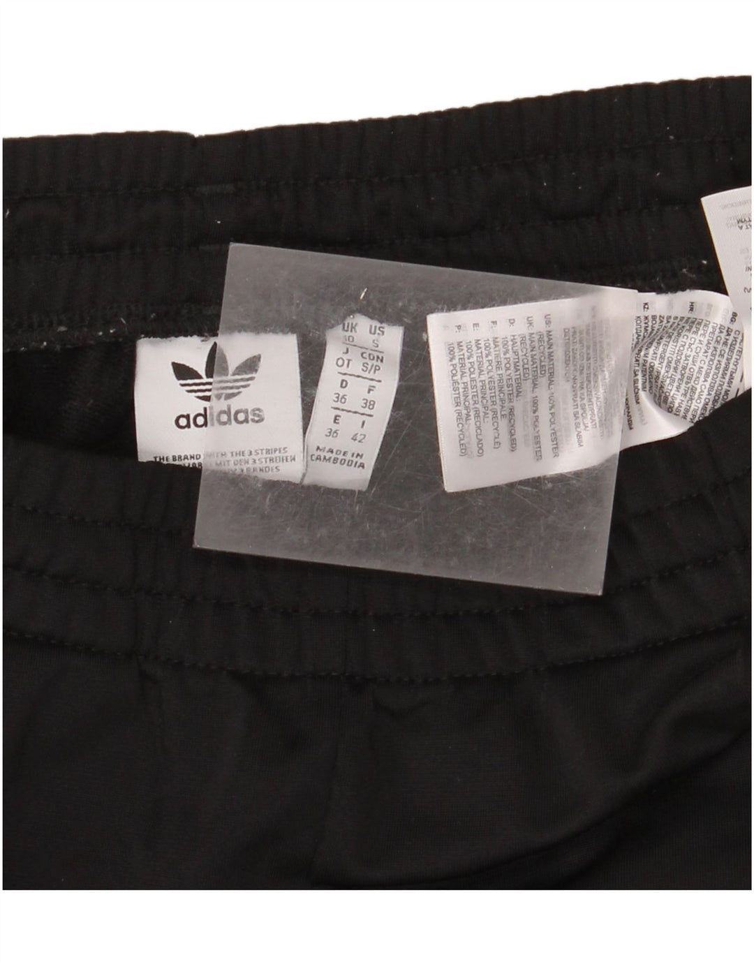 Pantaloni della tuta da donna Adidas UK 10 piccoli poliestere nero
