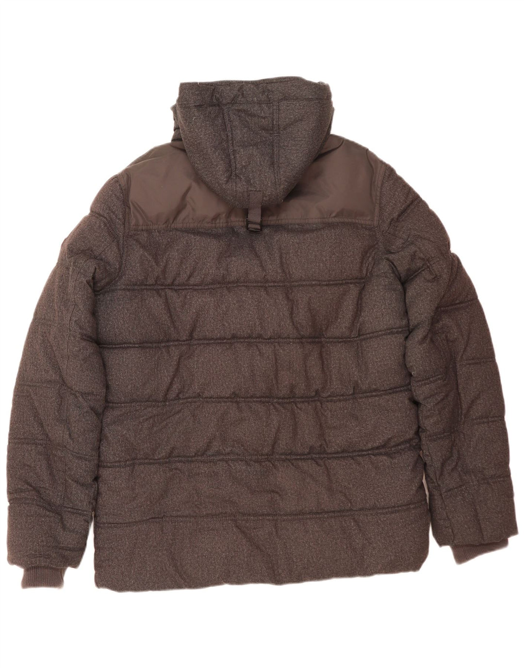 Giacca imbottita con cappuccio da uomo Tommy Hilfiger UK 40 grande poliestere grigio